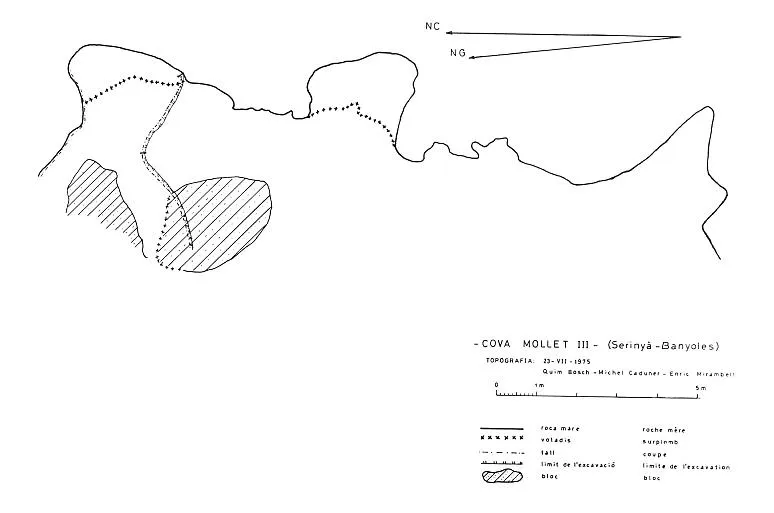 Cova d'en Mollet Iii - طبوغرافيا, Serinyà, Pla de l'Estany