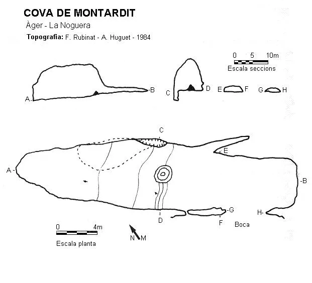 Cova de Montardit - Topography, Àger, Noguera