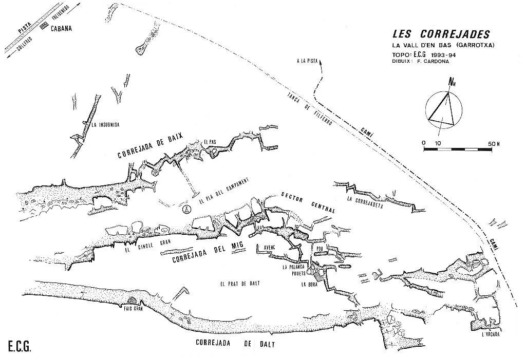 les Correjades - Topographie, Vall d'en Bas, La, Garrotxa