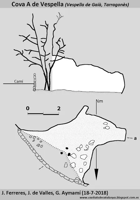 Cova a de Vespella - Topografia, Vespella de Gaià, Tarragonès