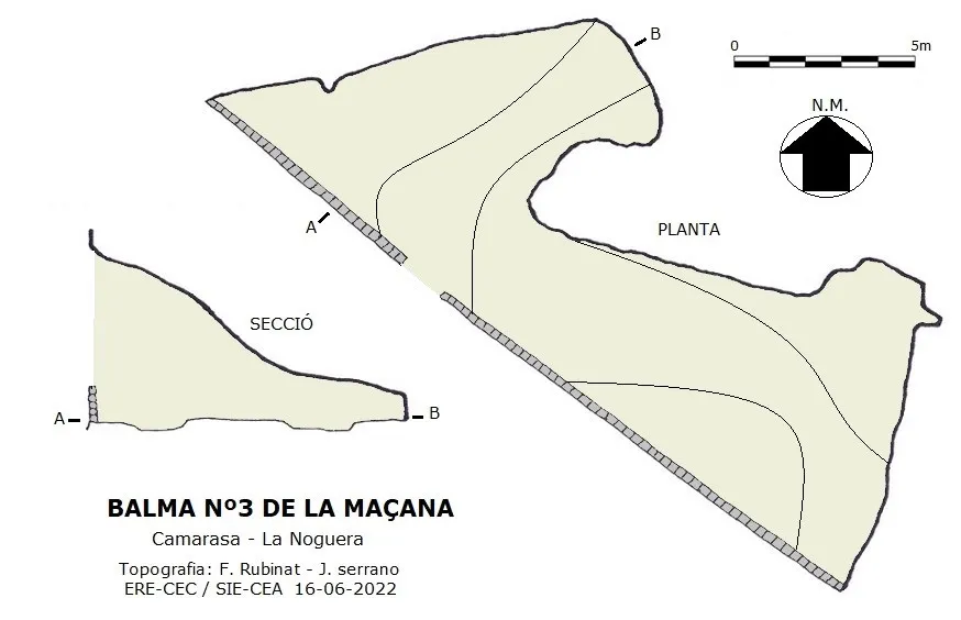 Balma Nº3 de la Maçana - Topography, Camarasa, Noguera