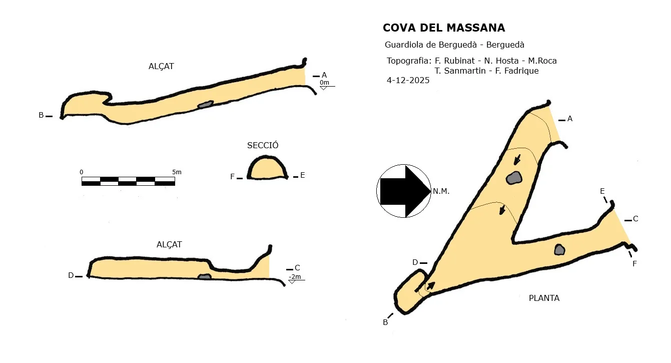 Cova del Massana - Topografia, Guardiola de Berguedà, Berguedà