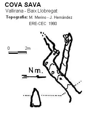 Cova Sava - Topography, Vallirana, Baix Llobregat