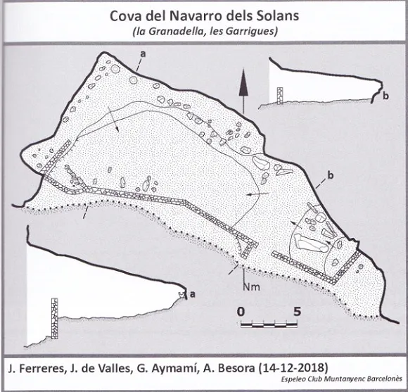 Cova del Navarro dels Solans - Topografia, Granadella, La, Garrigues