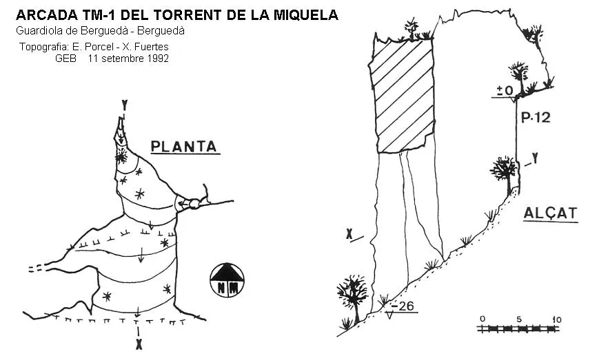 Arcada Tm-1 del Torrent de la Miquela - Topografia, Guardiola de Berguedà, Berguedà