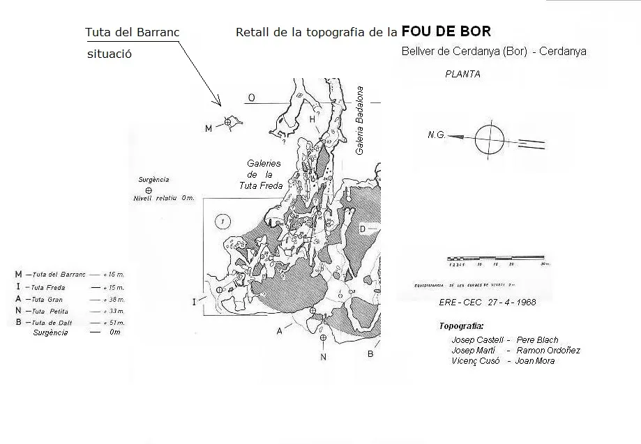 Tuta del Barranc - Topografia, Bellver de Cerdanya, Cerdanya