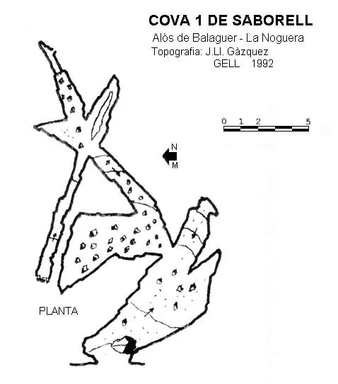 Cova 1 de Saborell - Topography, Alòs de Balaguer, Noguera