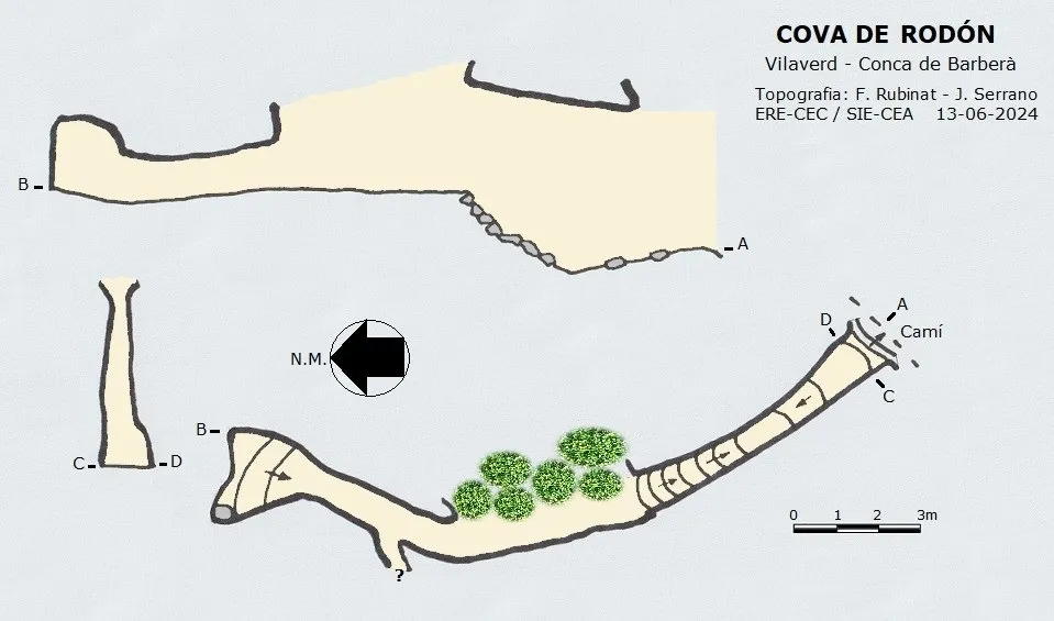 Cova de  Rodón - Topographie, Vilaverd, Conca de Barberà