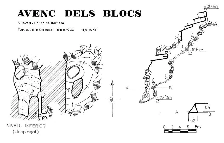 Avenc dels Blocs - Topographie, Vilaverd, Conca de Barberà