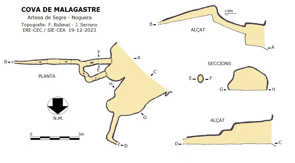 Cova de Malagastre - Topography, Artesa de Segre, Noguera