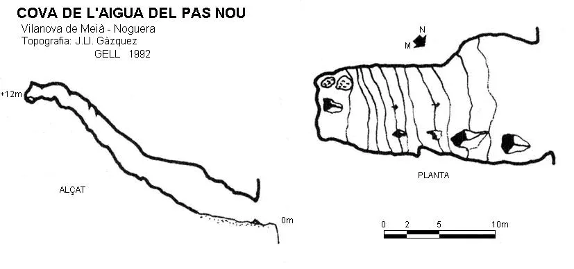 Cova de l'Aigua del Pas Nou - Topography, Vilanova de Meià, Noguera