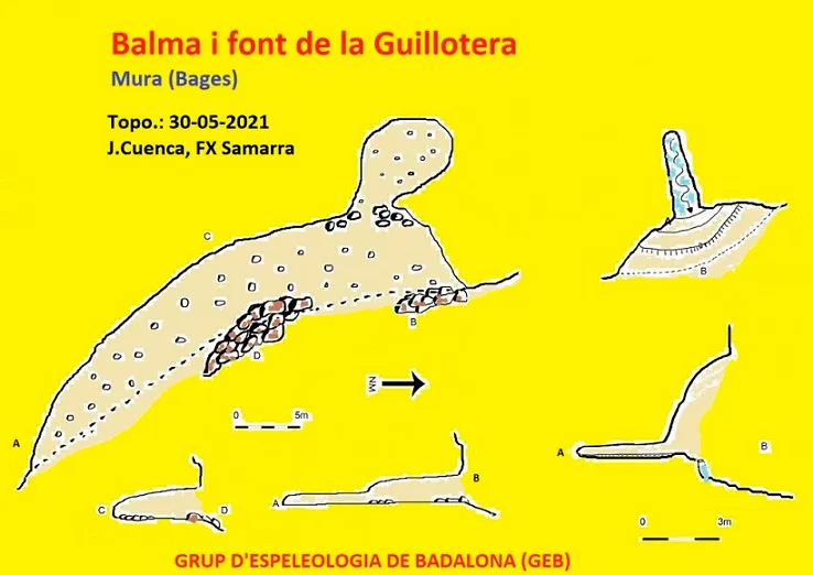 Balma de la Font de la Guillotera - Topography, Mura, Bages