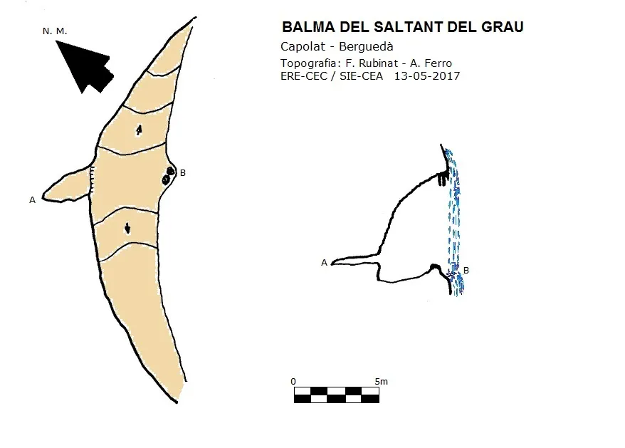 Balma del Saltant del Grau - Topografia, Capolat, Berguedà