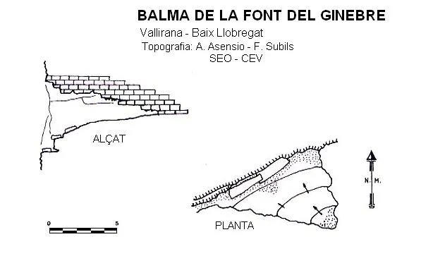 Balma de la Font del Ginebre - Topografia, Vallirana, Baix Llobregat