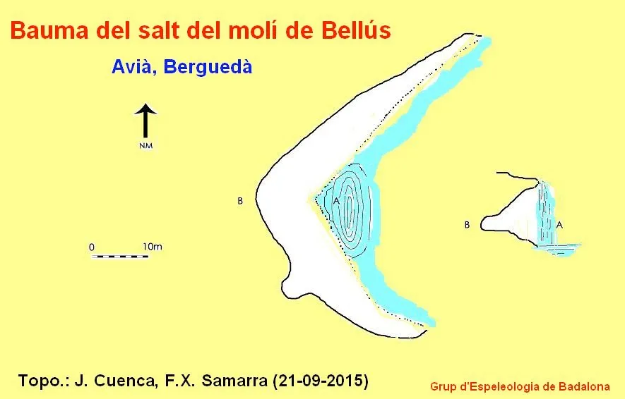 Bauma del Salt del Molí de Bellús - Topography, Avià, Berguedà