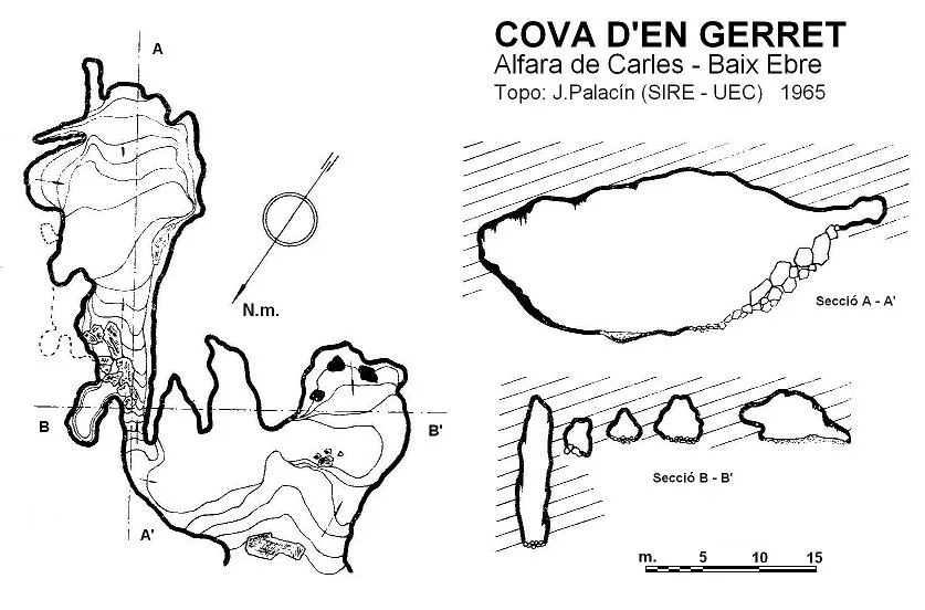 Cova d'en Gerret - Topographie, Alfara de Carles, Baix Ebre